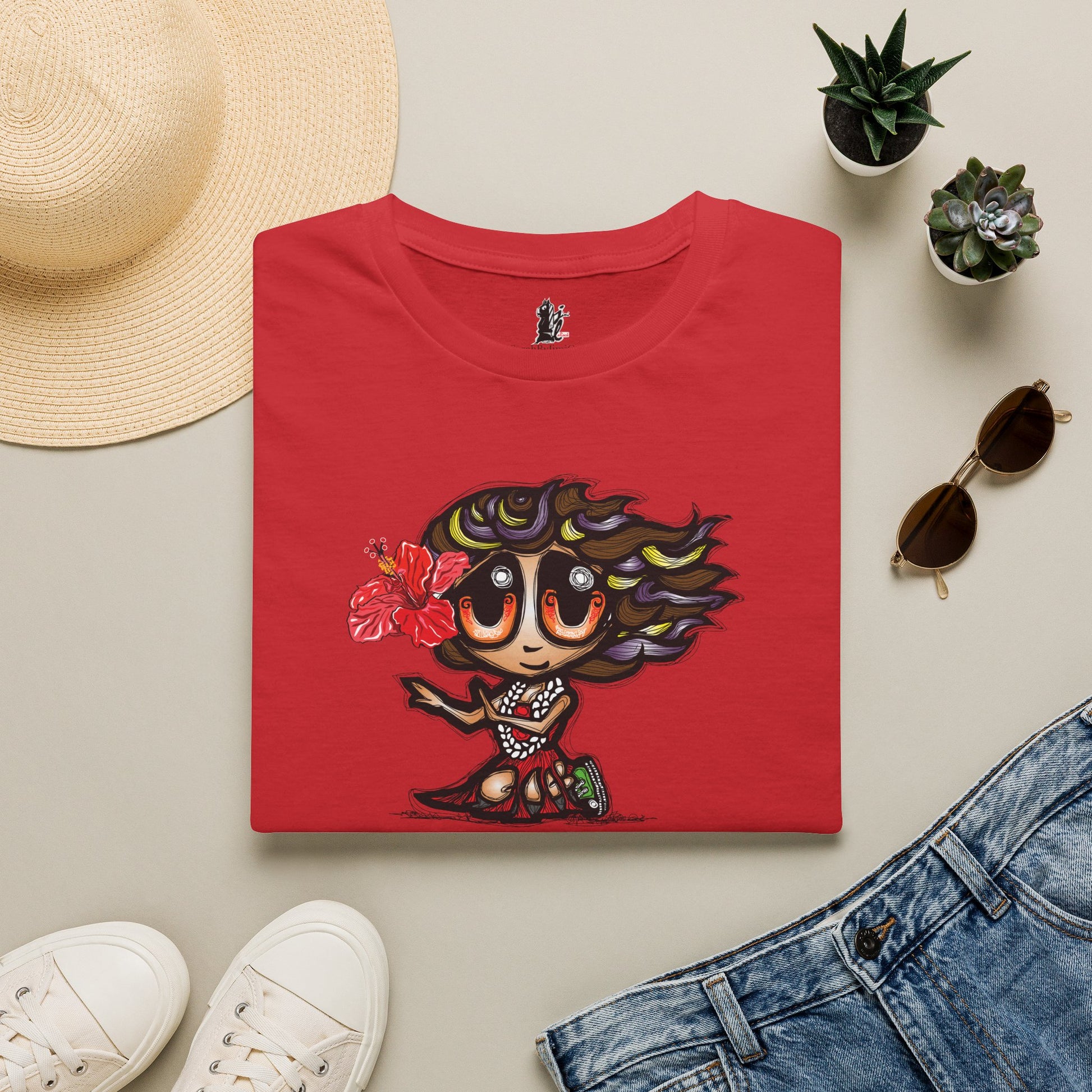 Kosrae Hula Girl T-Shirt — Island of Kosrae Cute Cartoon Island Vibes