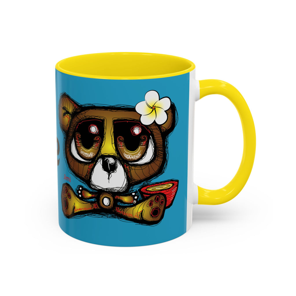 Tropical Bear Coffee Mug, Cute Bear Mug, Relaxing Coffee Cup, Gifts for Animal Lovers, Fun Decor, Summer Vibes