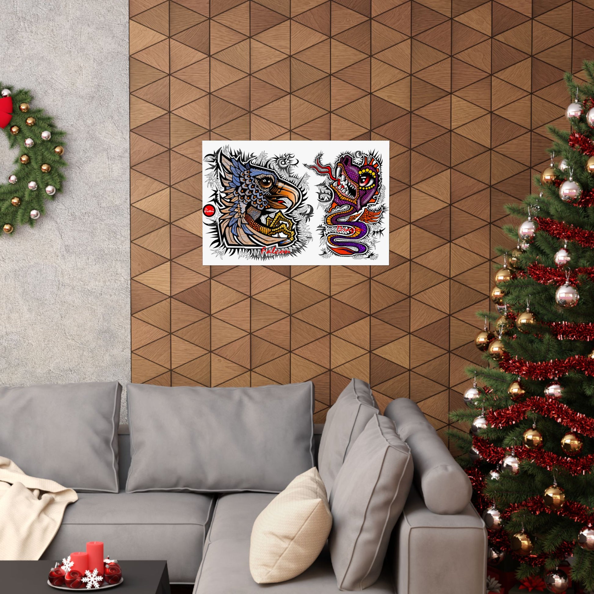 Vibrant Matte Horizontal Wall Posters, Bohemian Art, Tribal Decor, Gift for Art Lovers, Unique Home Decor