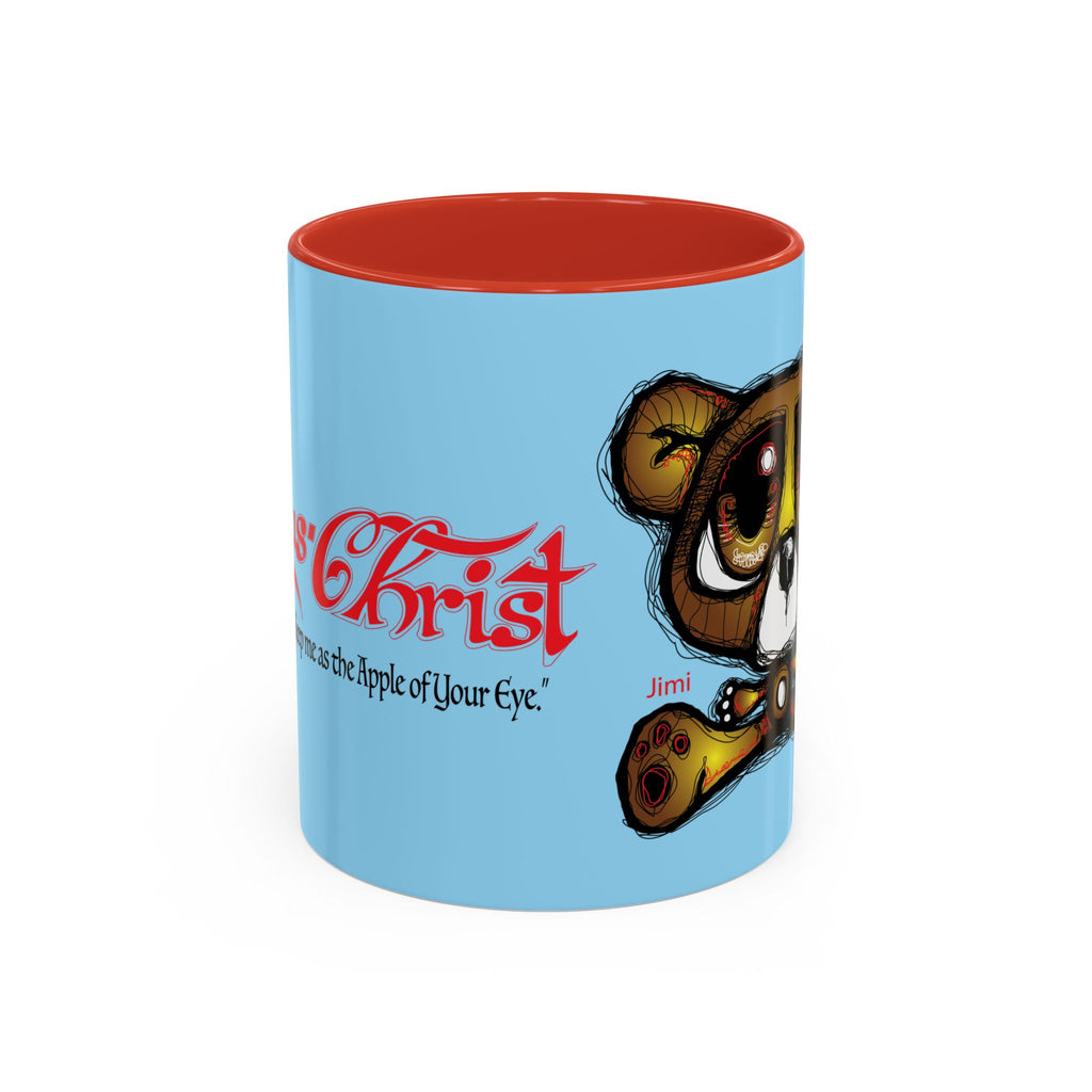 Coffee Mug — Cute Teddy Bear with Ukulele & 'Christ' Script Accent (11/15oz)