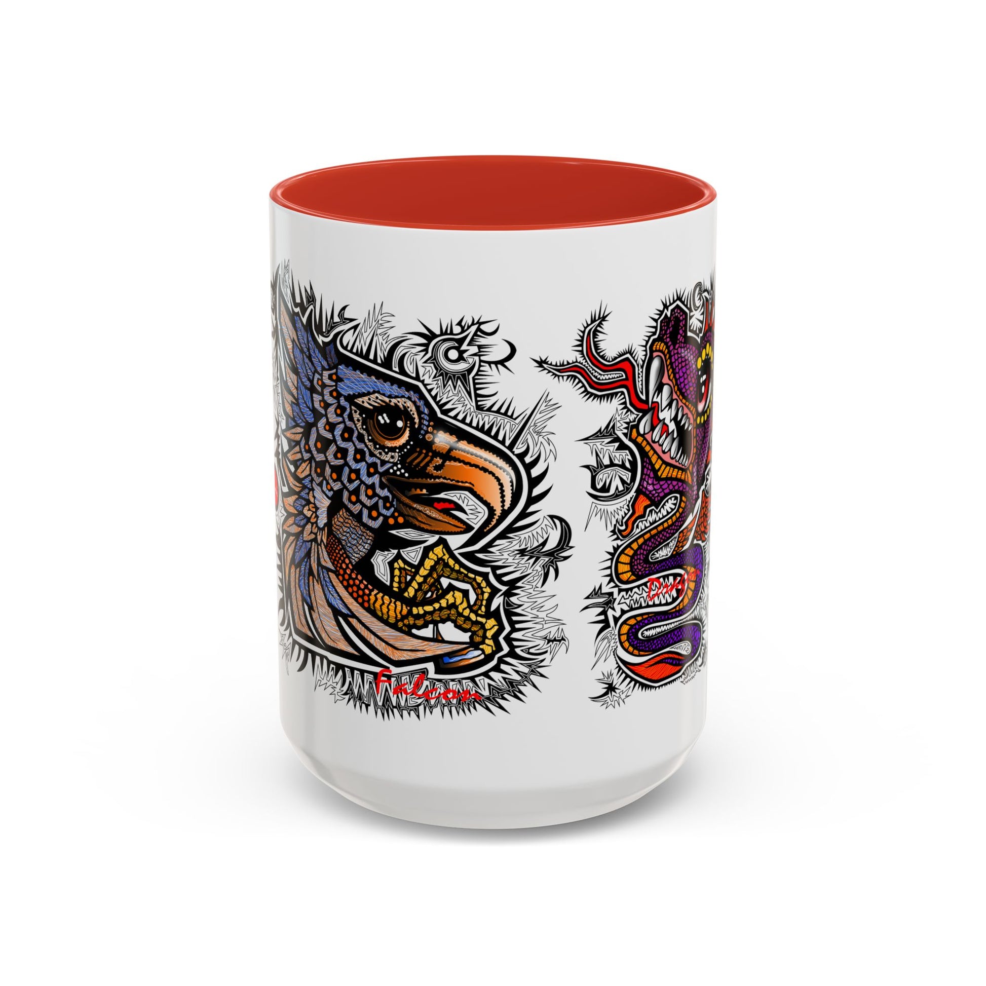 Vibrant Mythical Creatures Coffee Mug - Artistic Accent, Gift for Coffee Lovers, Colorful Design for Home Decor, Unique Present