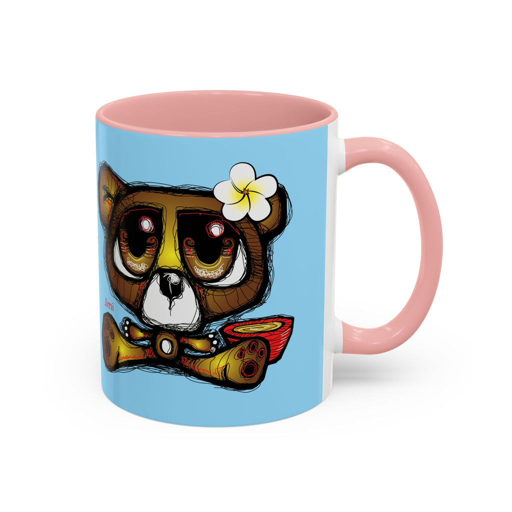 Coffee Mug — Cute Teddy Bear with Ukulele & 'Christ' Script Accent (11/15oz)