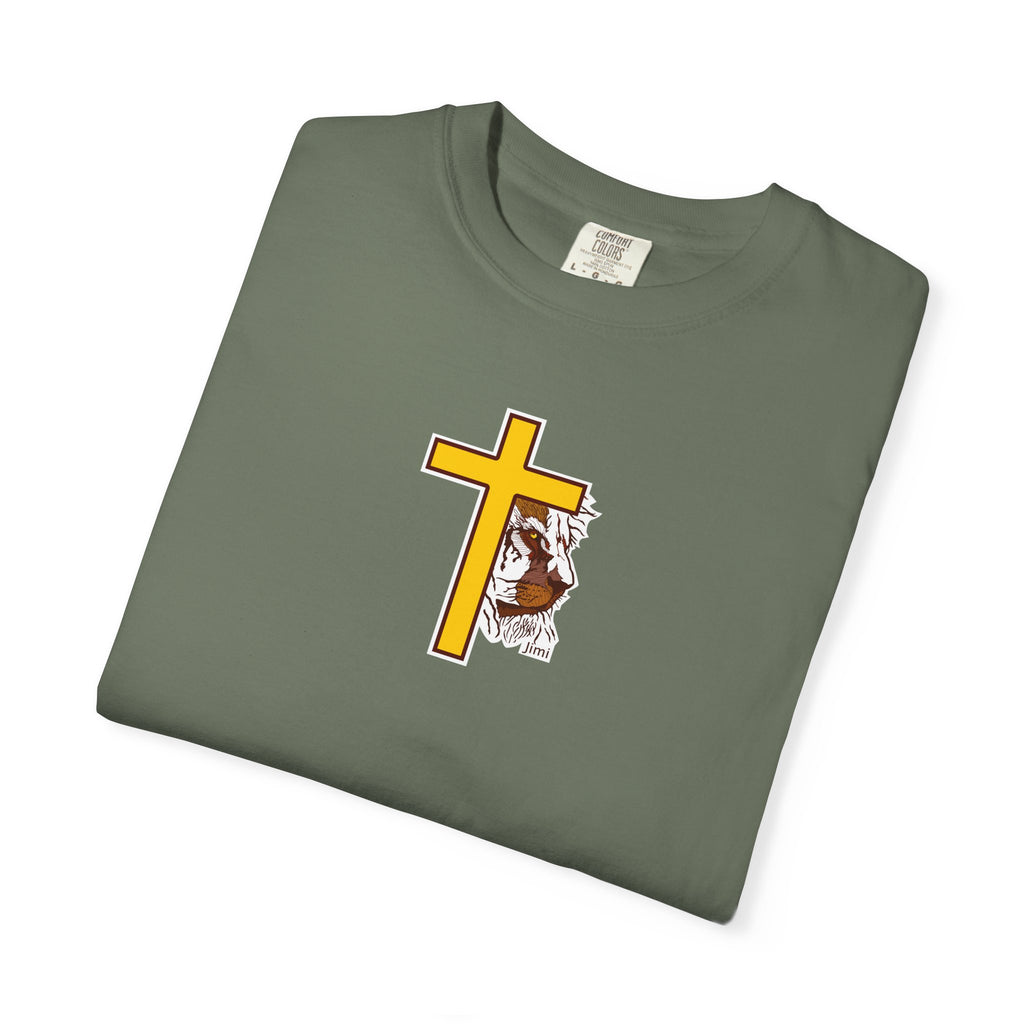 Lion Crown with Cross T-shirt | Religious Faith Graphic Tee