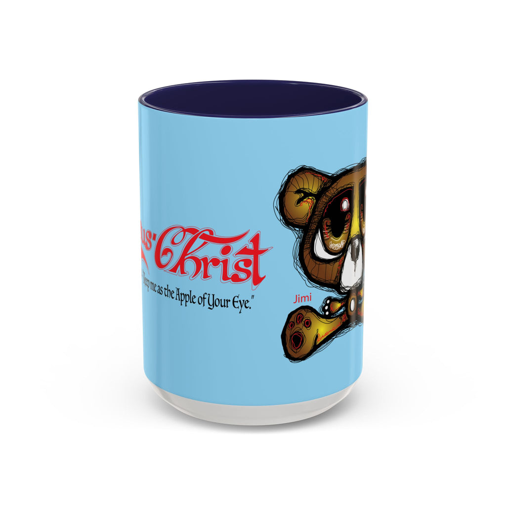 Coffee Mug — Cute Teddy Bear with Ukulele & 'Christ' Script Accent (11/15oz)