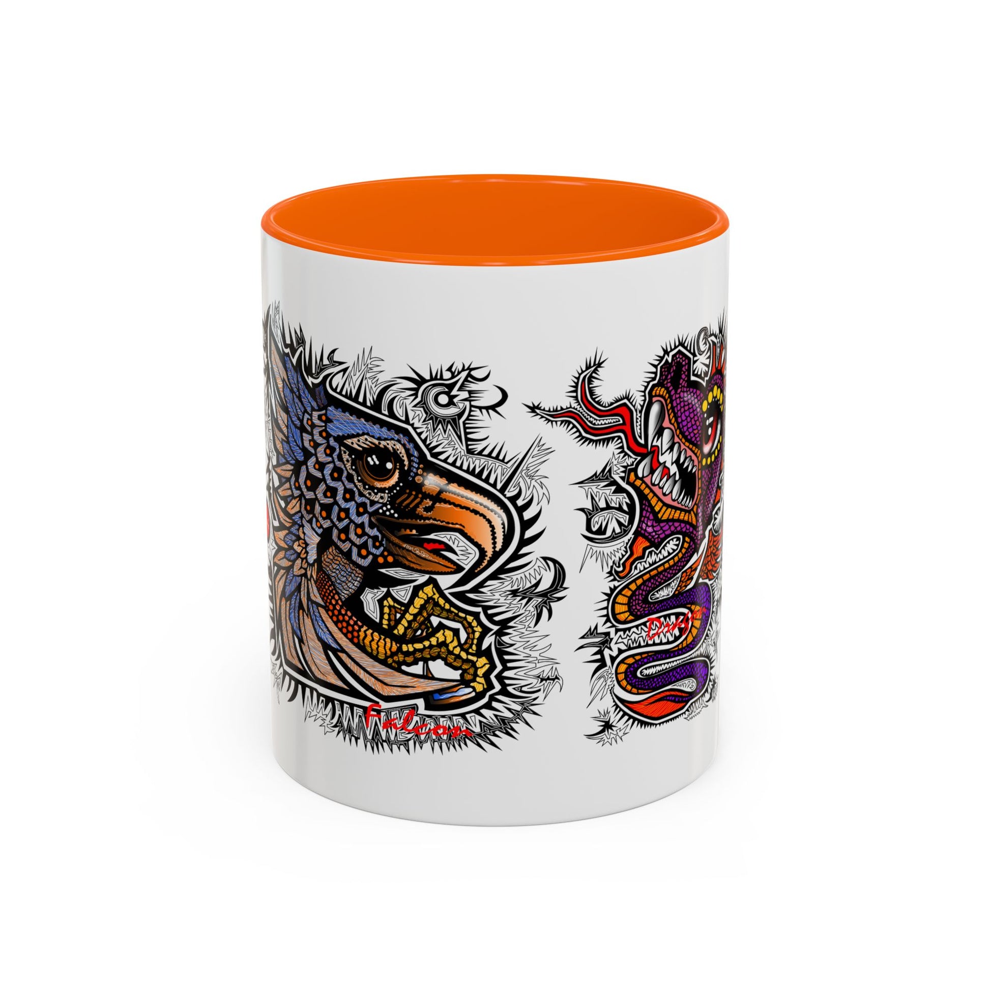 Vibrant Mythical Creatures Coffee Mug - Artistic Accent, Gift for Coffee Lovers, Colorful Design for Home Decor, Unique Present