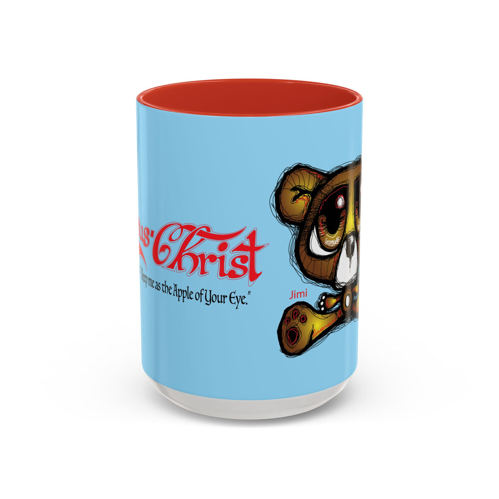 Coffee Mug — Cute Teddy Bear with Ukulele & 'Christ' Script Accent (11/15oz)