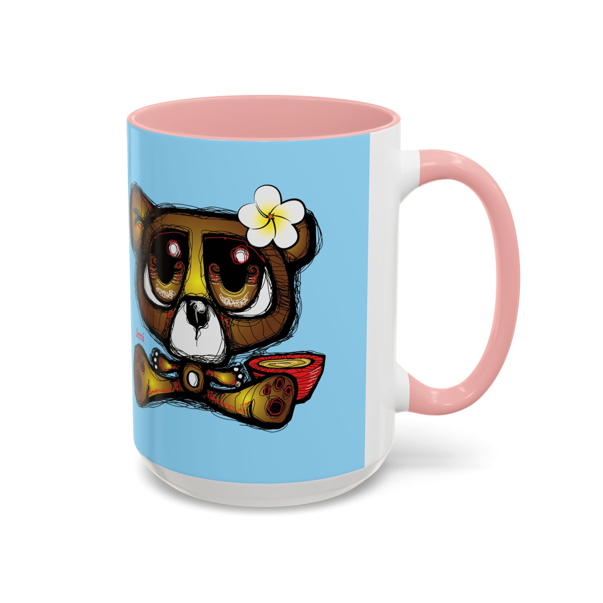 Coffee Mug — Cute Teddy Bear with Ukulele & 'Christ' Script Accent (11/15oz)