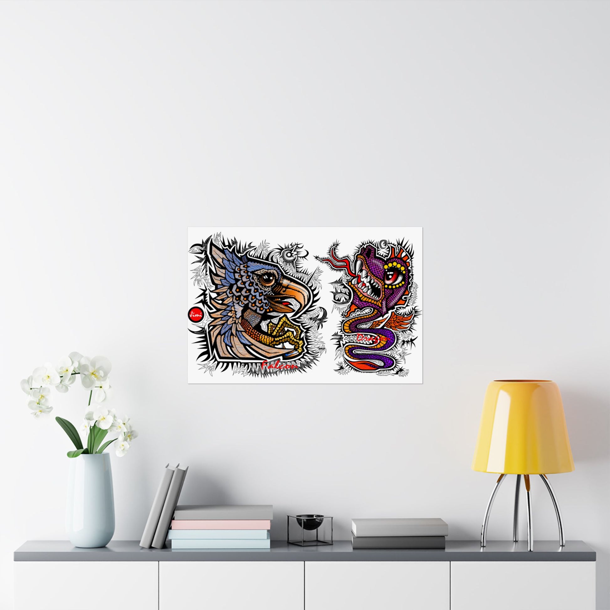 Vibrant Matte Horizontal Wall Posters, Bohemian Art, Tribal Decor, Gift for Art Lovers, Unique Home Decor