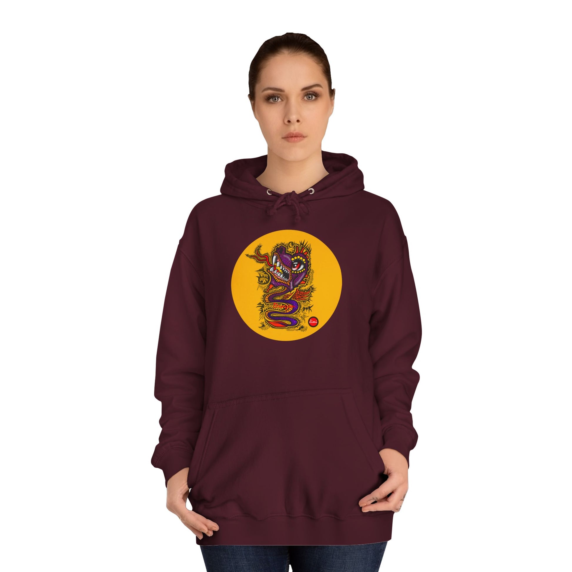 Vibrant Graphic College Hoodie, Unisex Sweatshirt, Casual College Apparel, Perfect for Students and Alumni, Comfortable Everyday Wear