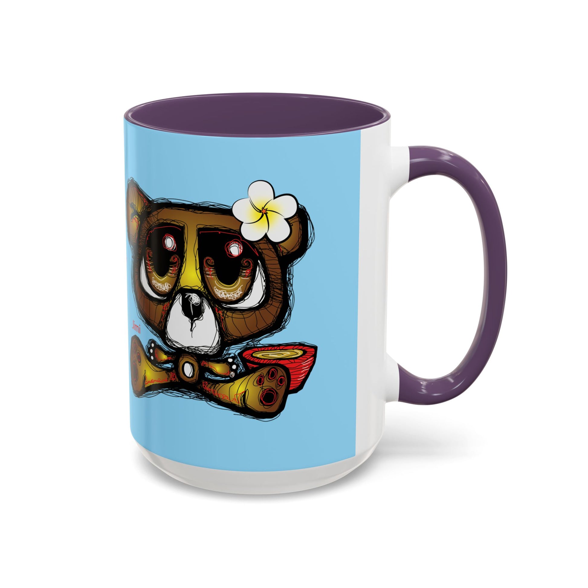 Coffee Mug — Cute Teddy Bear with Ukulele & 'Christ' Script Accent (11/15oz)