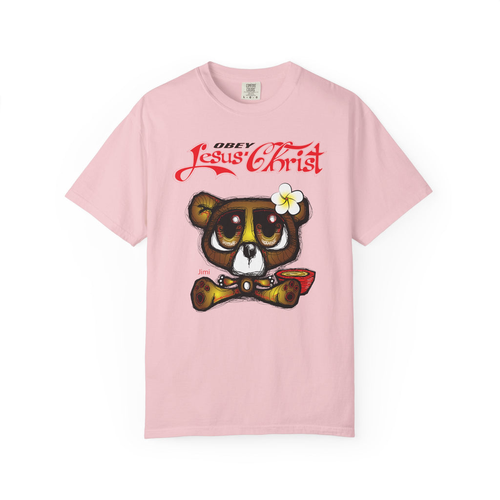Jesus Christ Bear Graphic T-Shirt — "Obey Jesus Christ" Religious Tee