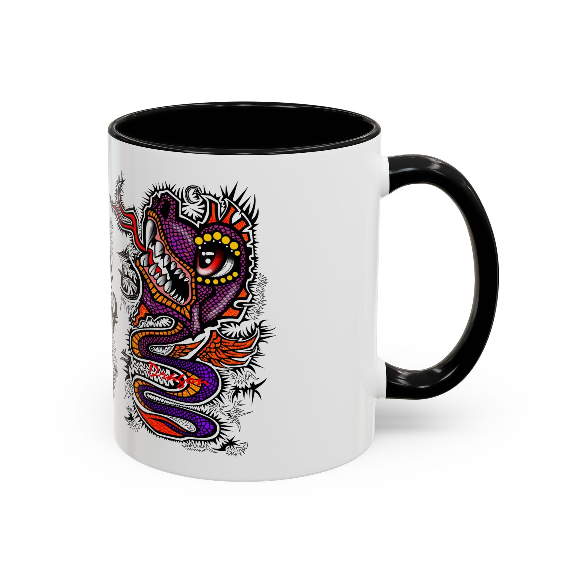 Vibrant Mythical Creatures Coffee Mug - Artistic Accent, Gift for Coffee Lovers, Colorful Design for Home Decor, Unique Present