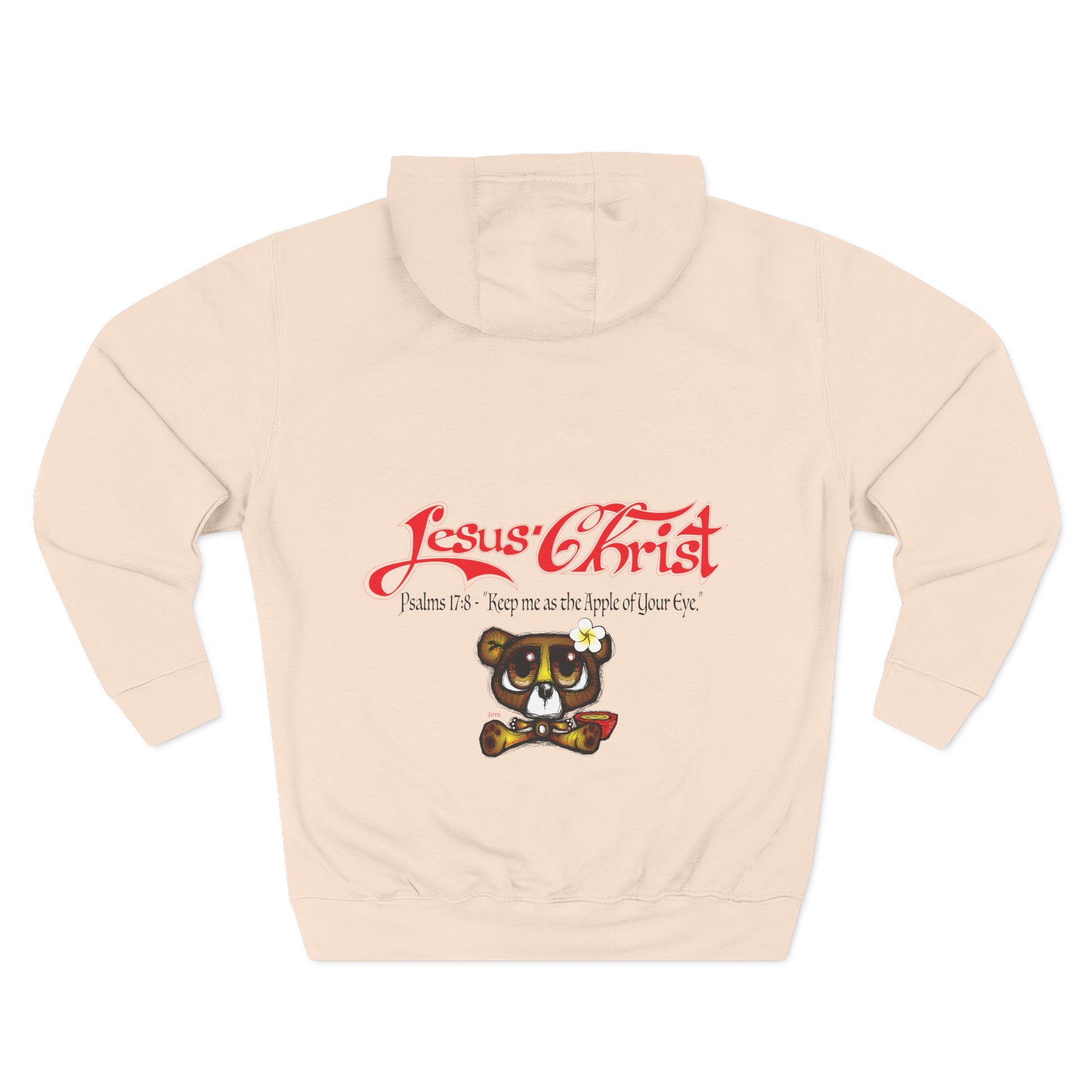 Christian Bear Hoodie – "Jesus Christ" Psalm 23 Inspirational Fleece Pullover