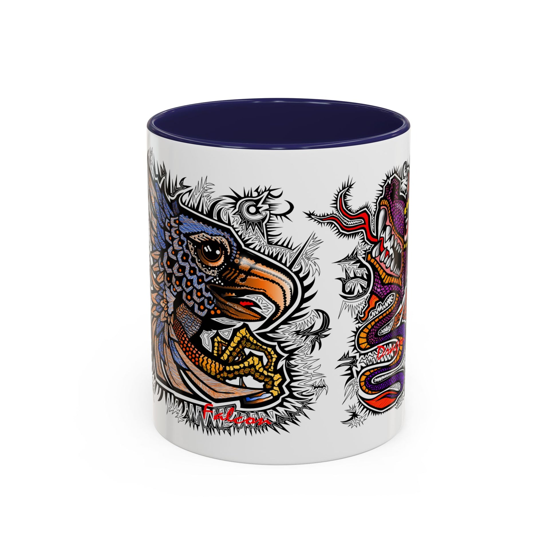 Vibrant Mythical Creatures Coffee Mug - Artistic Accent, Gift for Coffee Lovers, Colorful Design for Home Decor, Unique Present