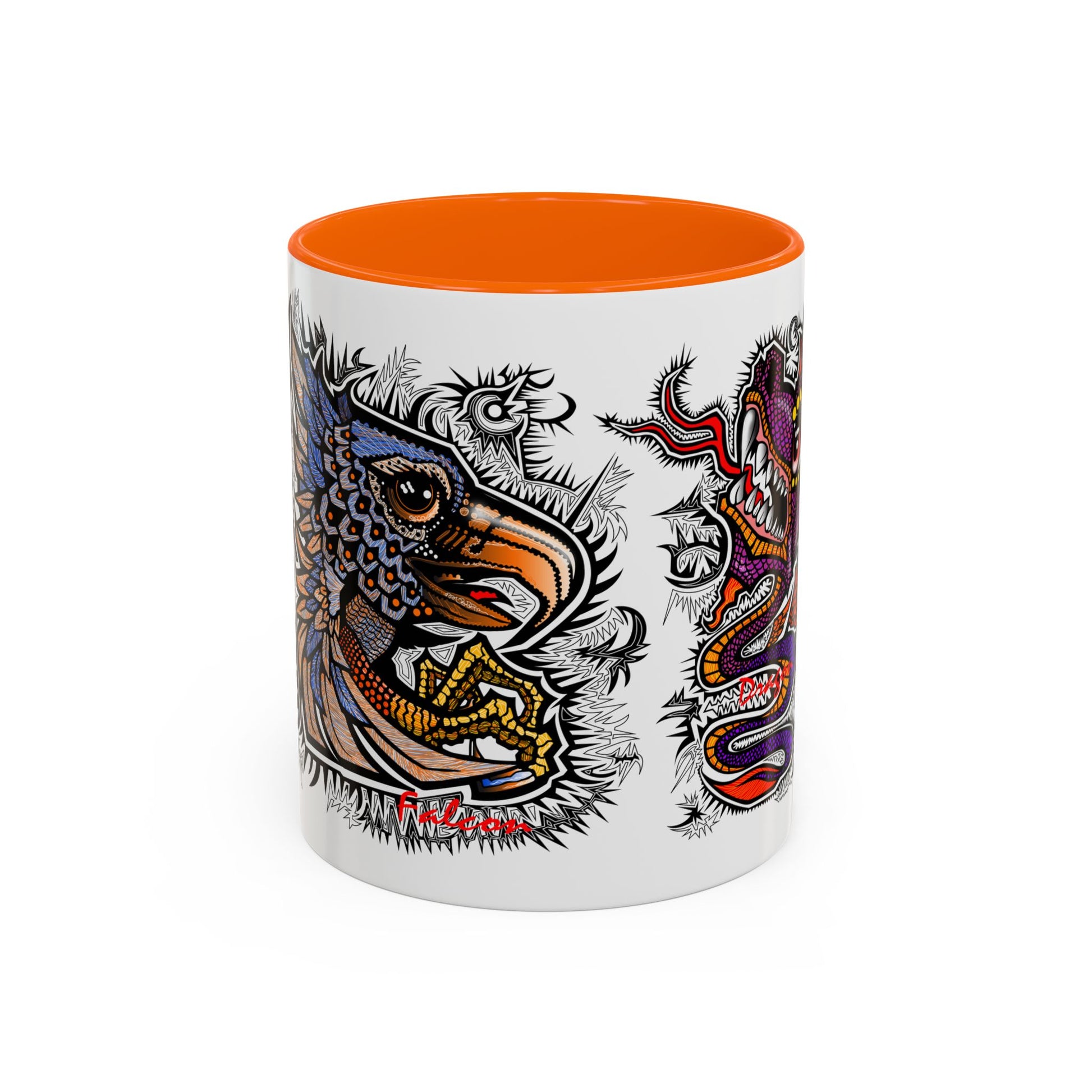 Vibrant Mythical Creatures Coffee Mug - Artistic Accent, Gift for Coffee Lovers, Colorful Design for Home Decor, Unique Present