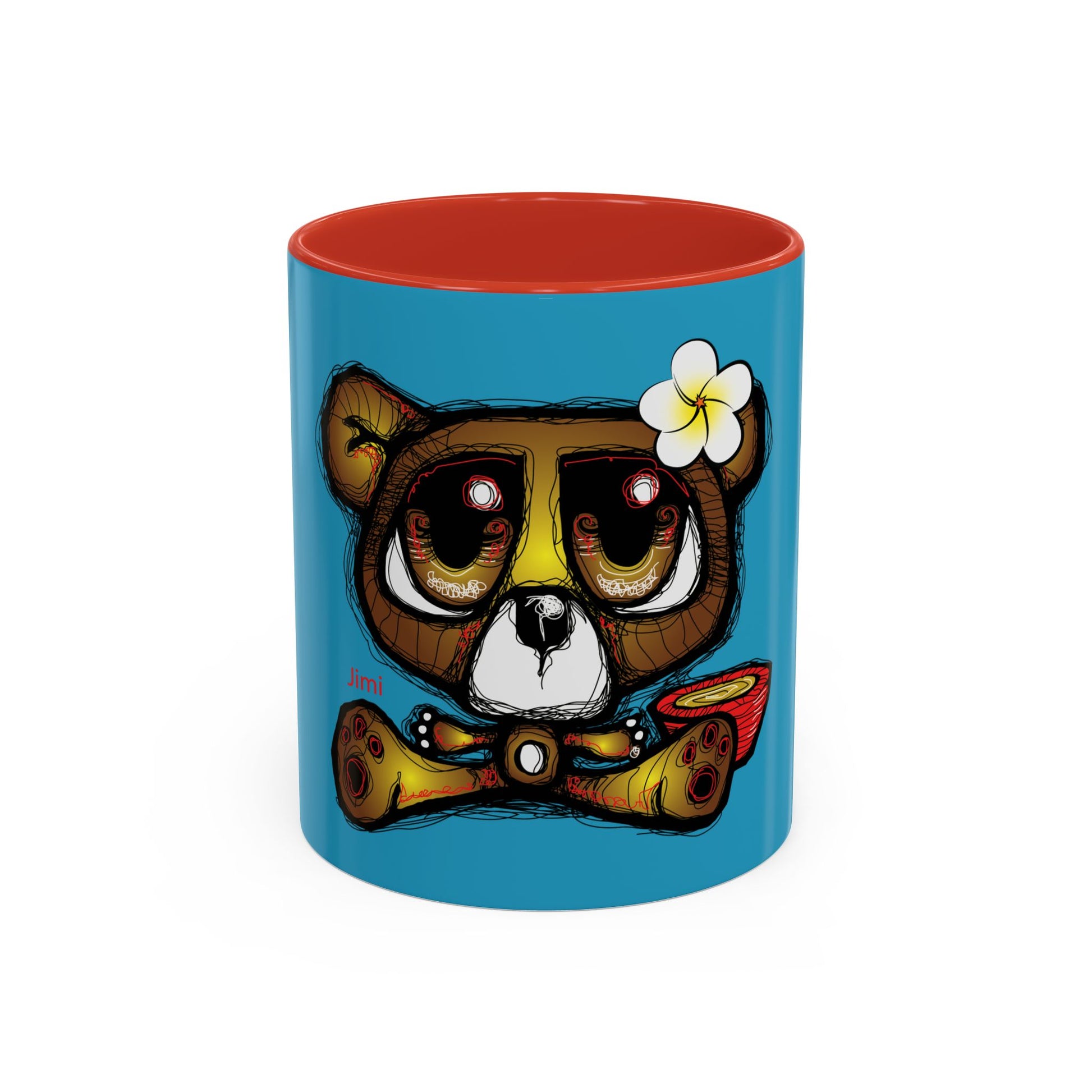 Tropical Bear Coffee Mug, Cute Bear Mug, Relaxing Coffee Cup, Gifts for Animal Lovers, Fun Decor, Summer Vibes