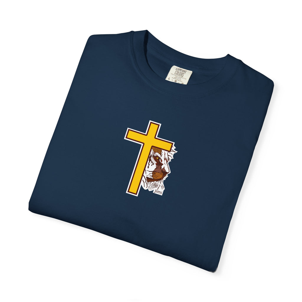 Lion Crown with Cross T-shirt | Religious Faith Graphic Tee