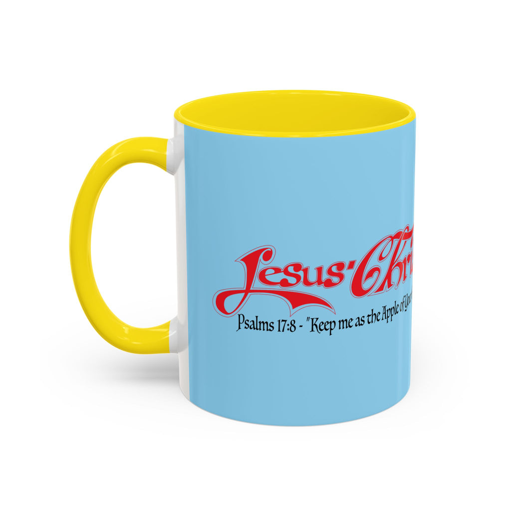 Coffee Mug — Cute Teddy Bear with Ukulele & 'Christ' Script Accent (11/15oz)