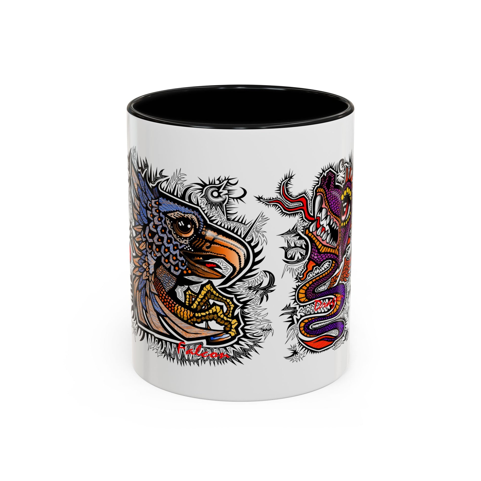 Vibrant Mythical Creatures Coffee Mug - Artistic Accent, Gift for Coffee Lovers, Colorful Design for Home Decor, Unique Present