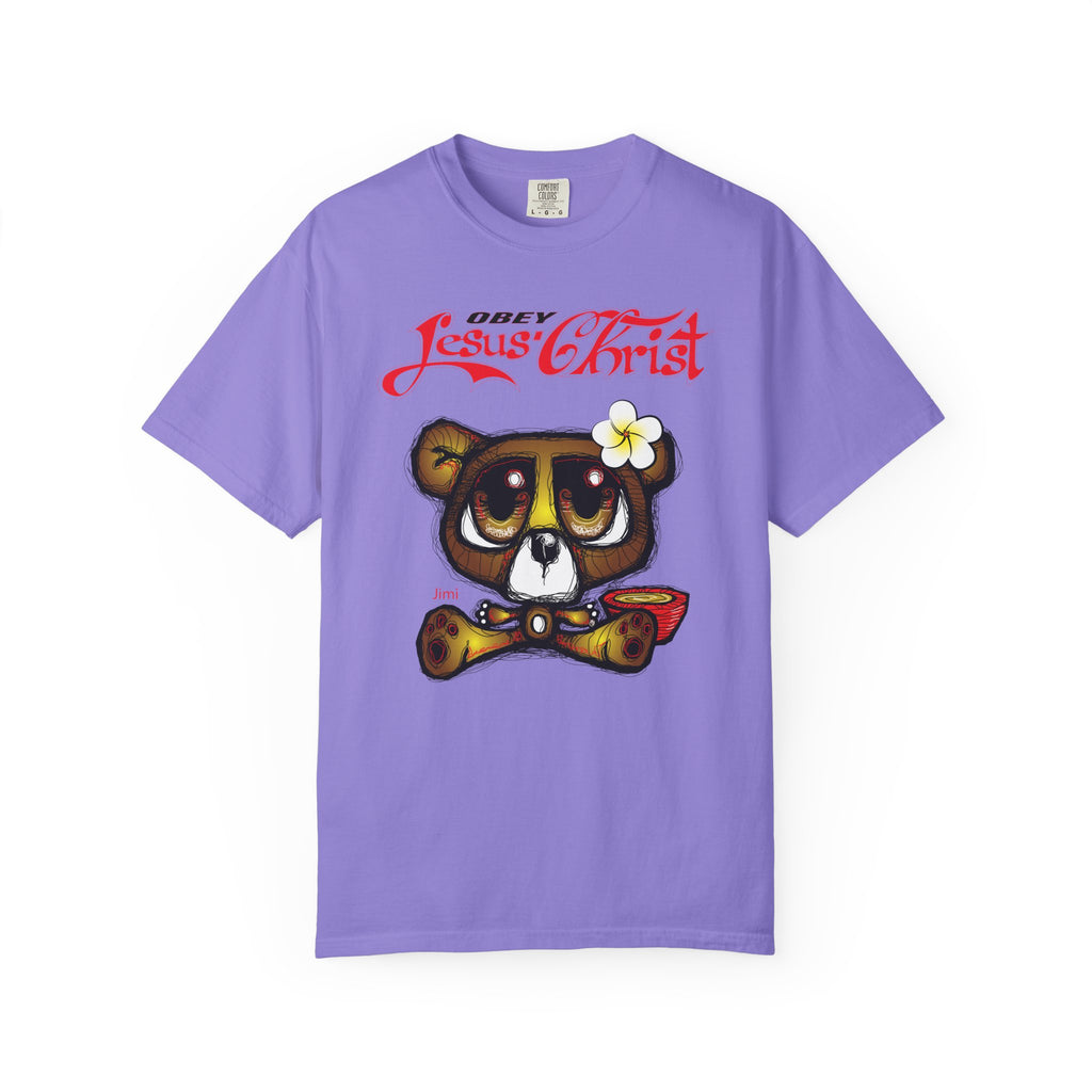 Jesus Christ Bear Graphic T-Shirt — "Obey Jesus Christ" Religious Tee