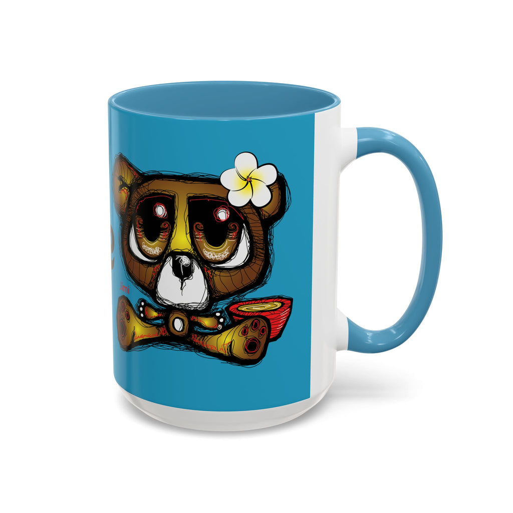 Tropical Bear Coffee Mug, Cute Bear Mug, Relaxing Coffee Cup, Gifts for Animal Lovers, Fun Decor, Summer Vibes