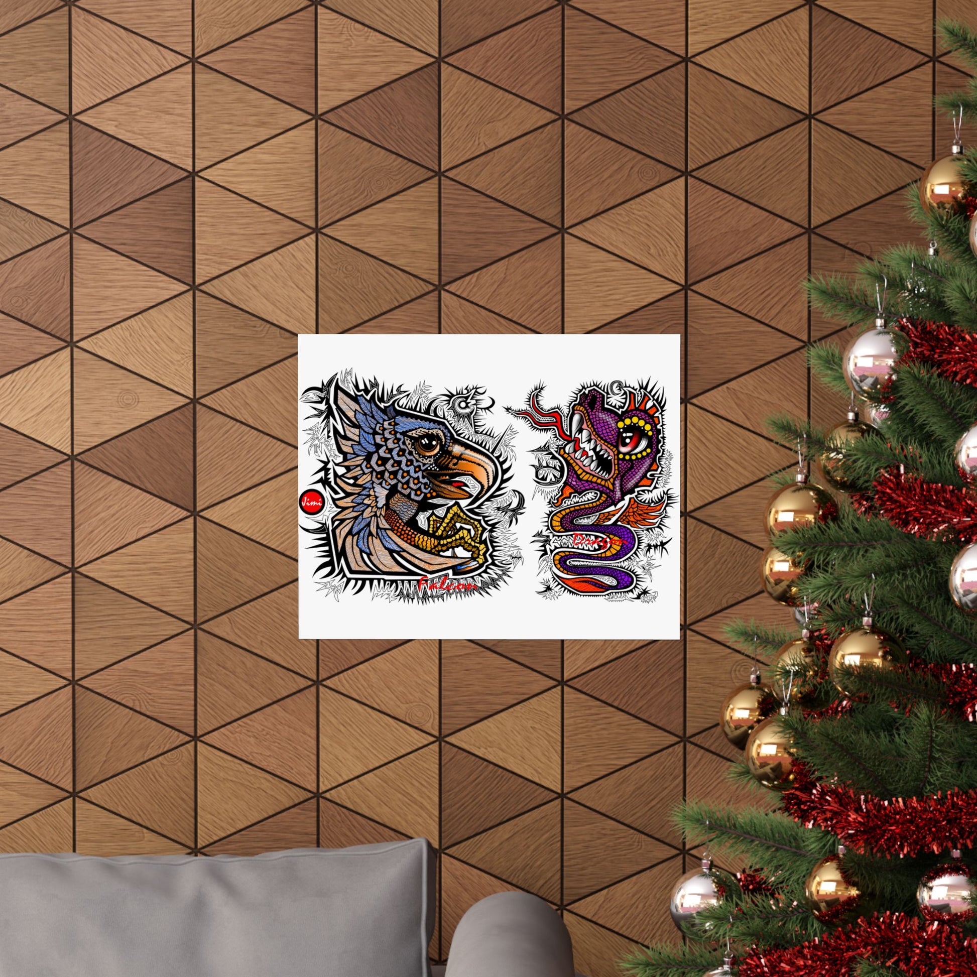 Vibrant Matte Horizontal Wall Posters, Bohemian Art, Tribal Decor, Gift for Art Lovers, Unique Home Decor