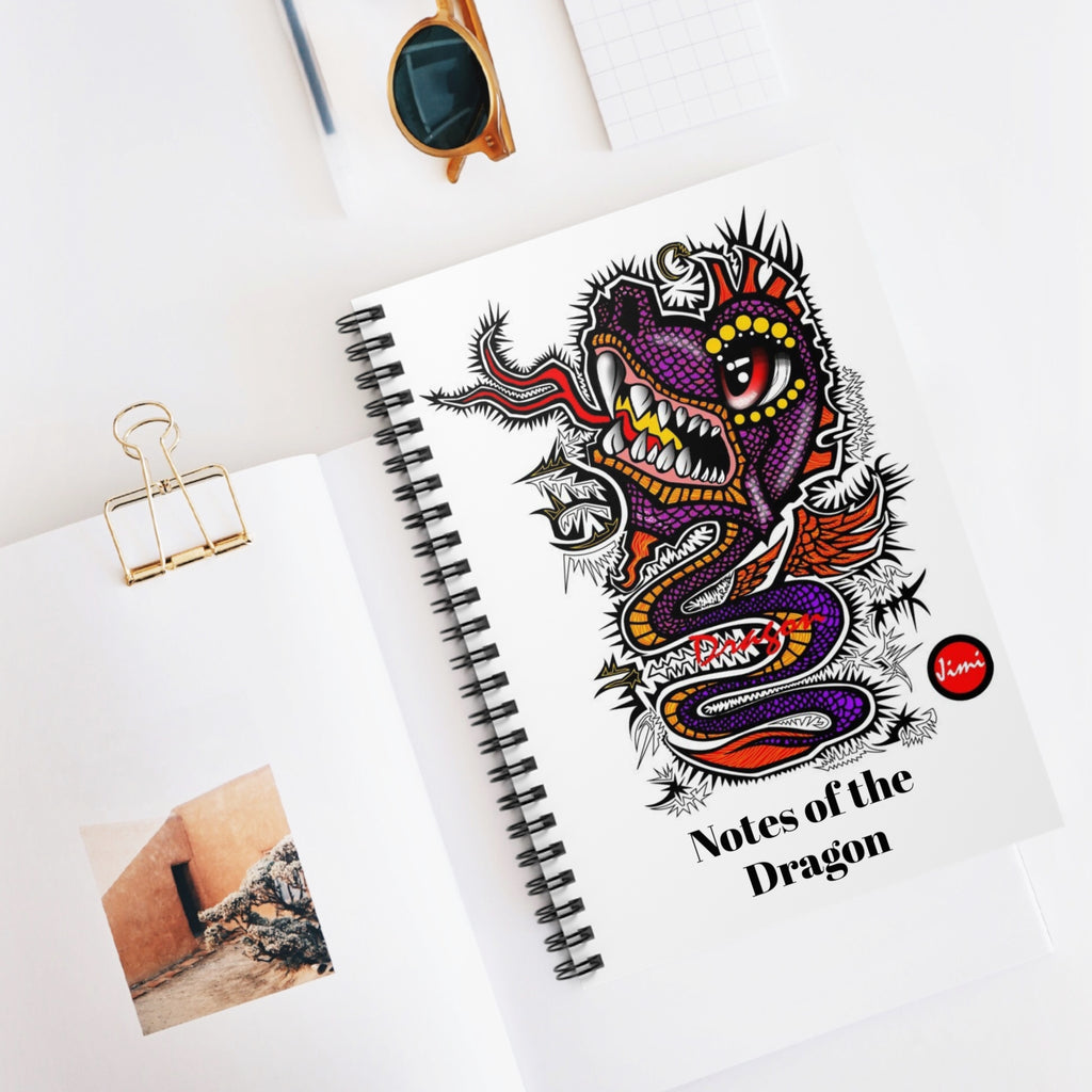 Dragon-Themed Spiral Notebook - Notes of the Dragon, Journal, Sketchbook, Gift for Writers, Art Lovers, Creative Professionals