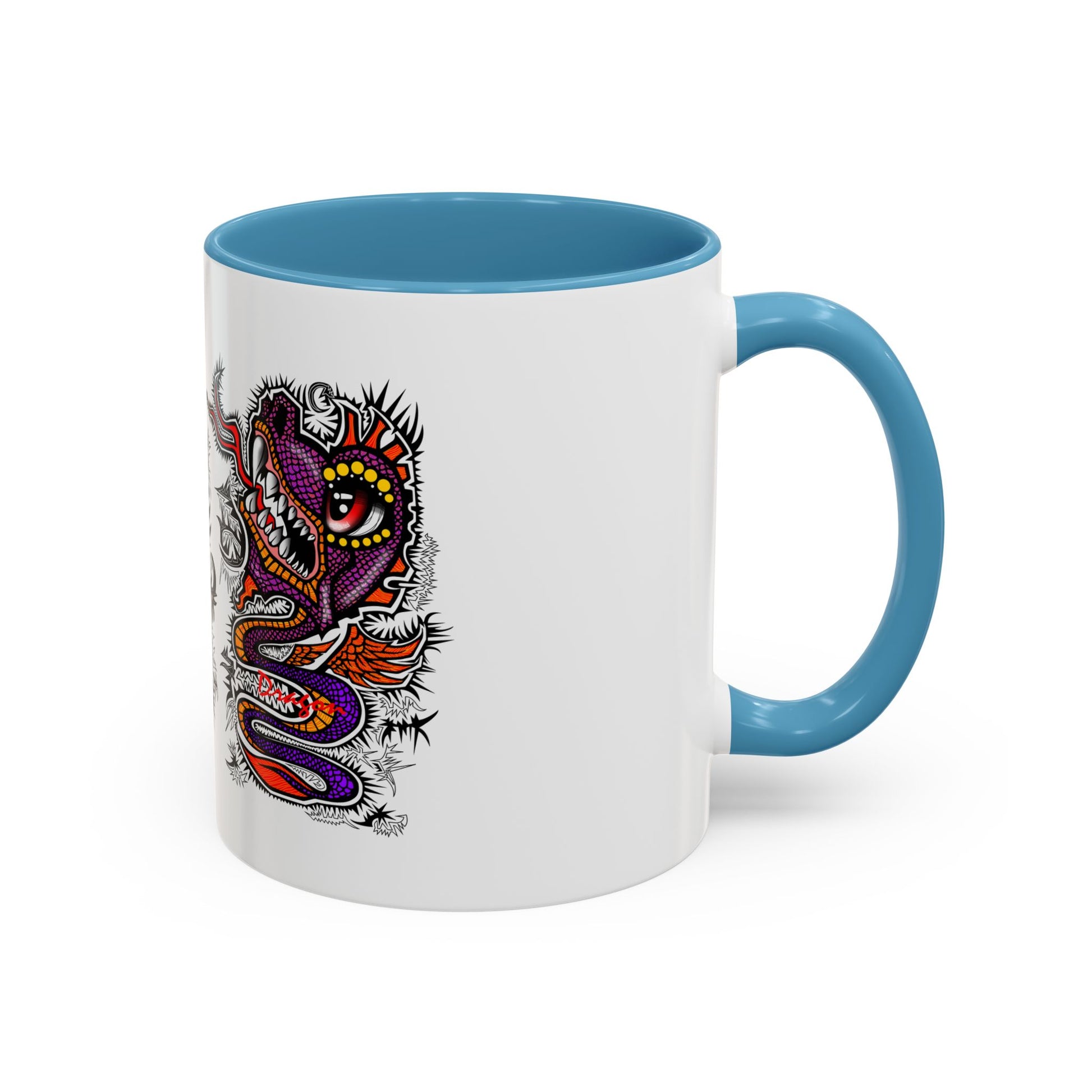 Vibrant Mythical Creatures Coffee Mug - Artistic Accent, Gift for Coffee Lovers, Colorful Design for Home Decor, Unique Present