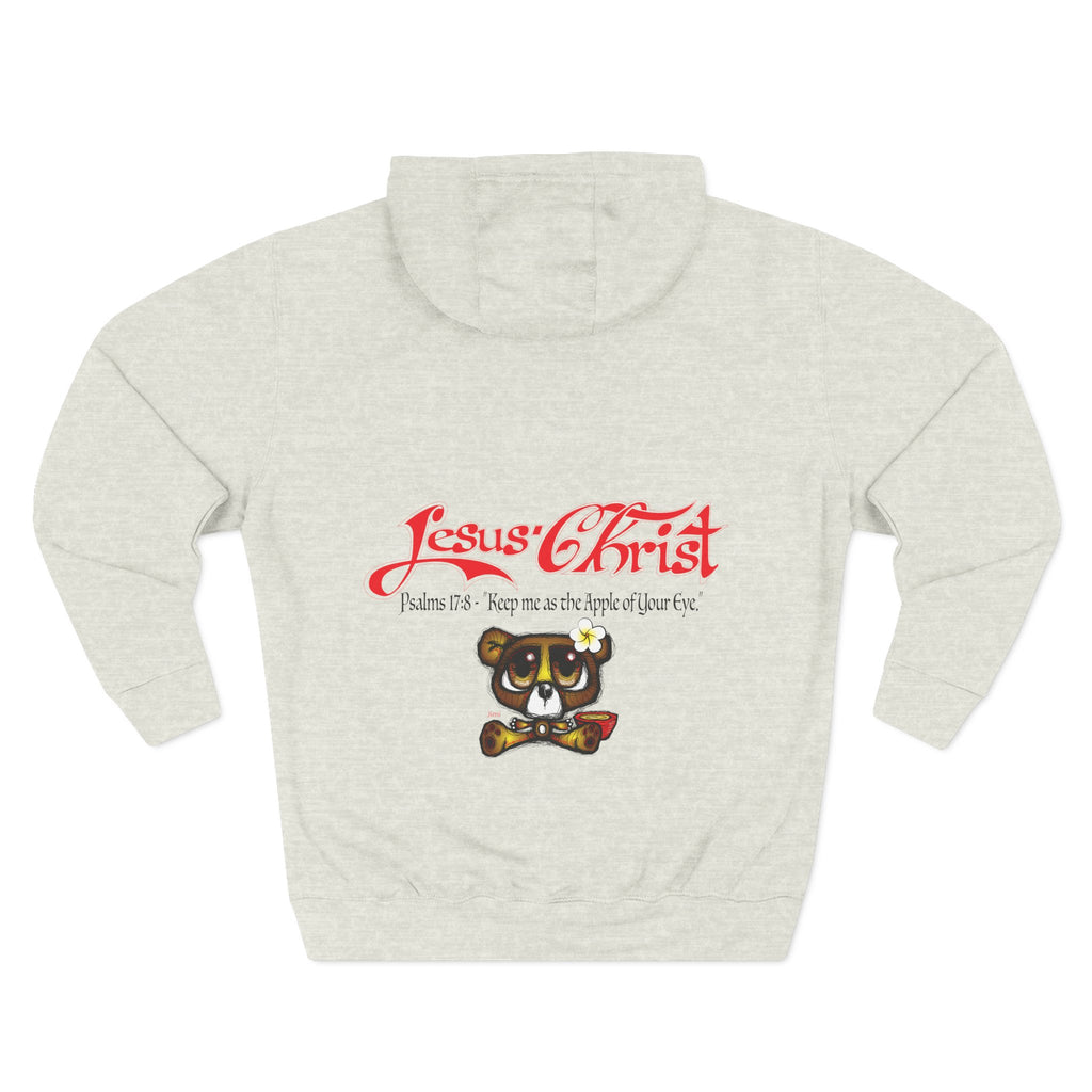 Christian Bear Hoodie – "Jesus Christ" Psalm 23 Inspirational Fleece Pullover