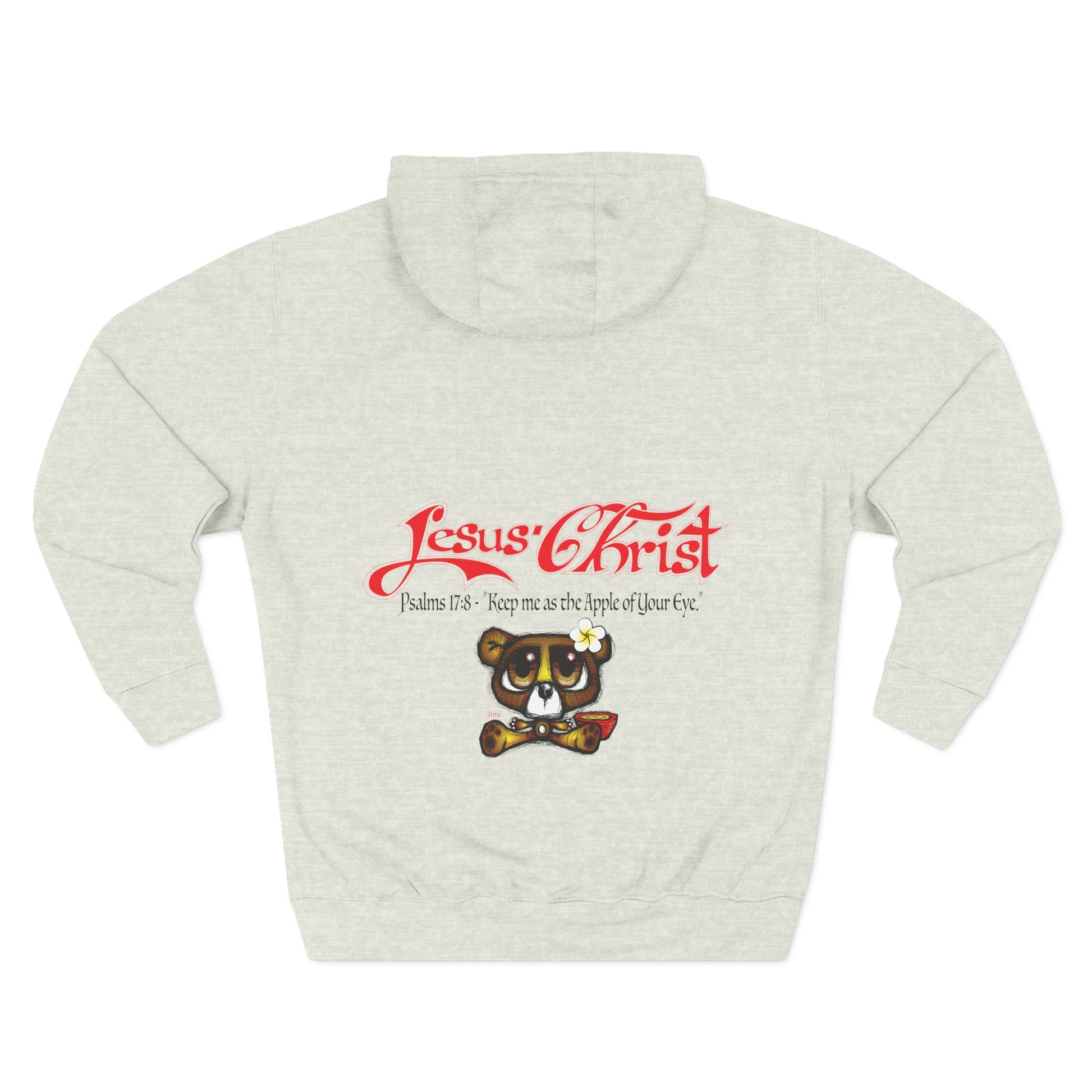 Christian Bear Hoodie – "Jesus Christ" Psalm 23 Inspirational Fleece Pullover