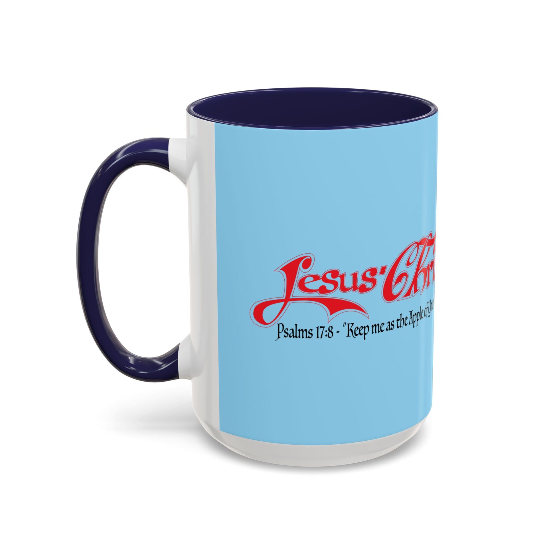 Coffee Mug — Cute Teddy Bear with Ukulele & 'Christ' Script Accent (11/15oz)