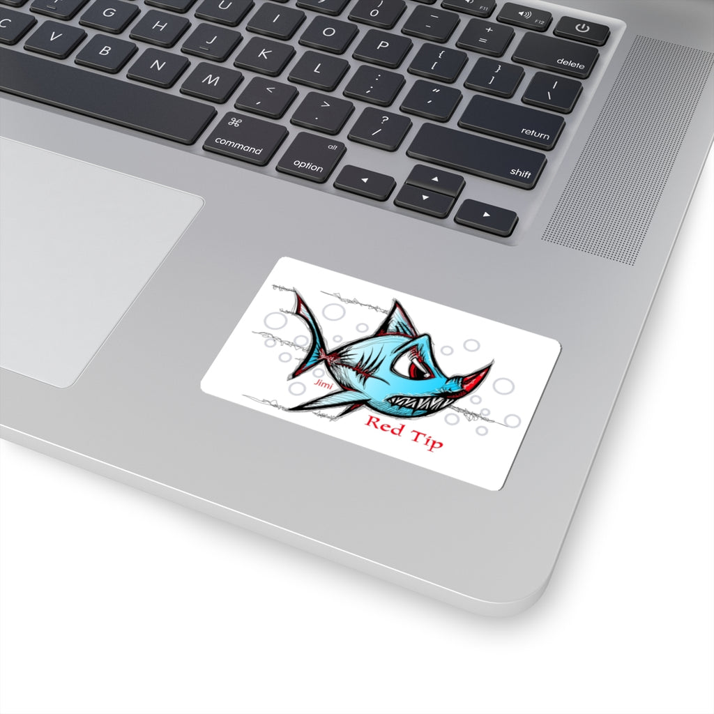Funky Shark Kiss-Cut Stickers | Cool Ocean Decor, Laptop Decal, Gift for Beach Lovers, Marine Life Art, Fun Summer Vibes