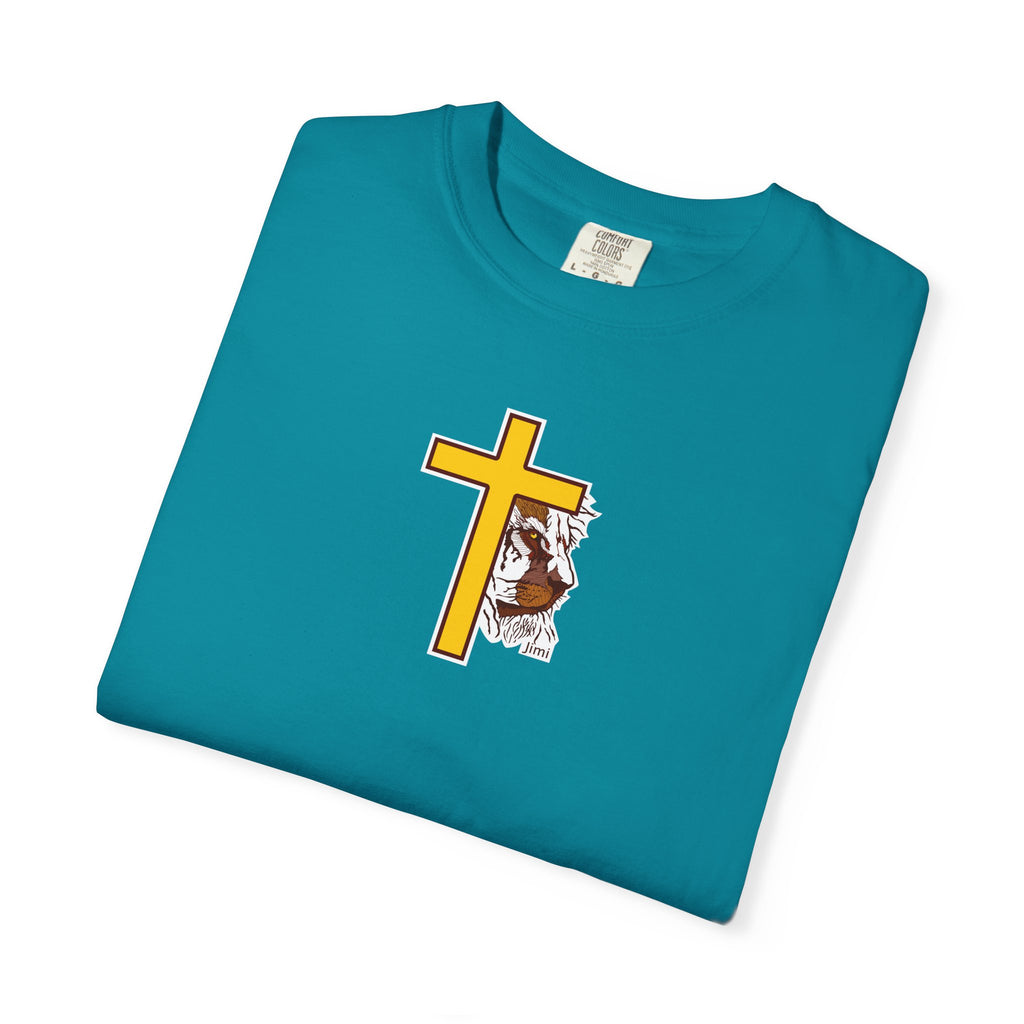 Lion Crown with Cross T-shirt | Religious Faith Graphic Tee