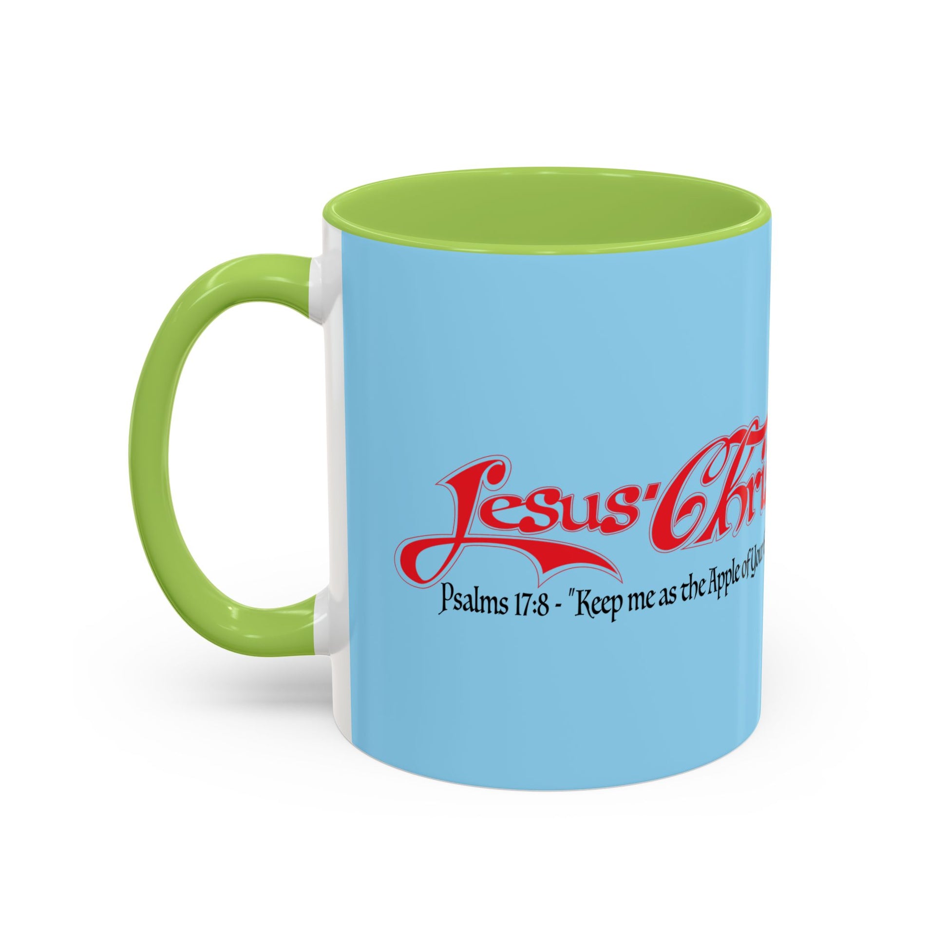 Coffee Mug — Cute Teddy Bear with Ukulele & 'Christ' Script Accent (11/15oz)