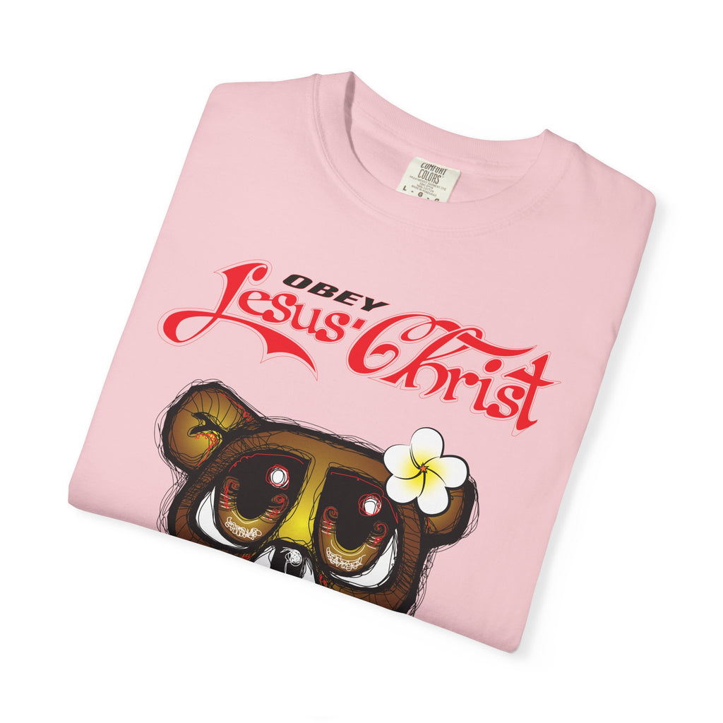 Jesus Christ Bear Graphic T-Shirt — "Obey Jesus Christ" Religious Tee