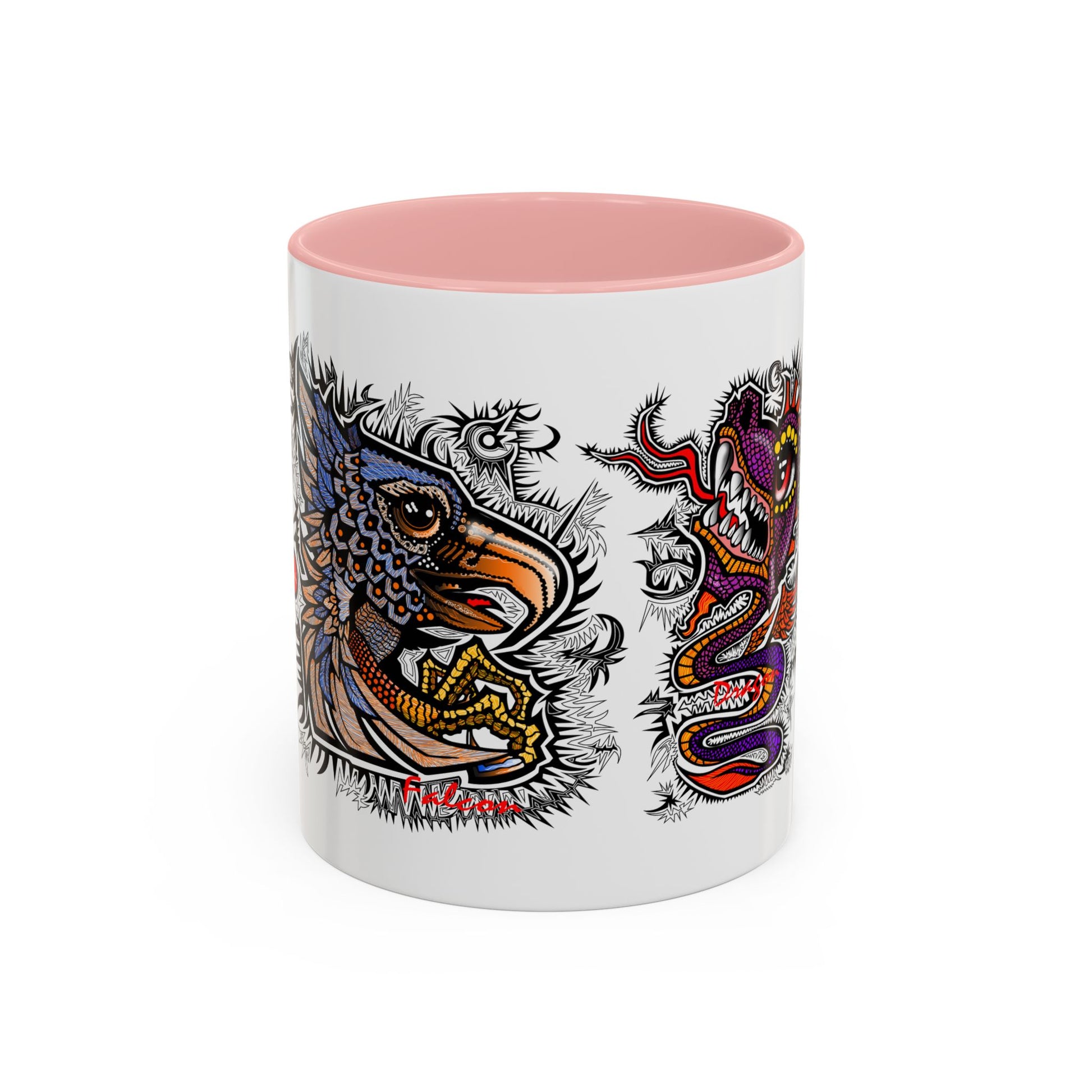 Vibrant Mythical Creatures Coffee Mug - Artistic Accent, Gift for Coffee Lovers, Colorful Design for Home Decor, Unique Present