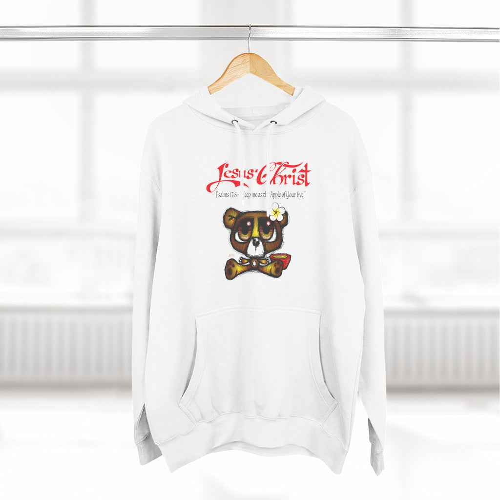 Christian Bear Hoodie – "Jesus Christ" Psalm 23 Inspirational Fleece Pullover