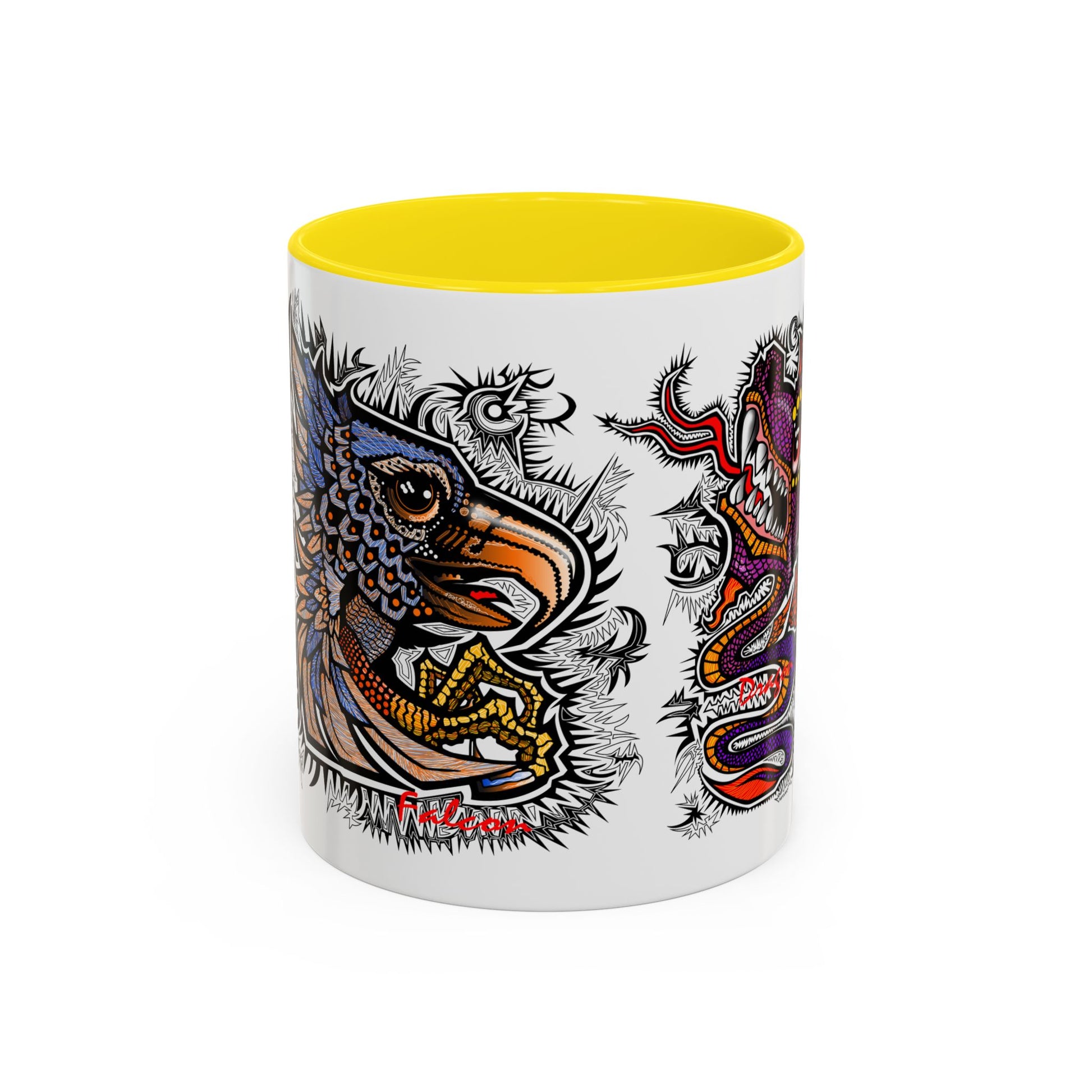 Vibrant Mythical Creatures Coffee Mug - Artistic Accent, Gift for Coffee Lovers, Colorful Design for Home Decor, Unique Present