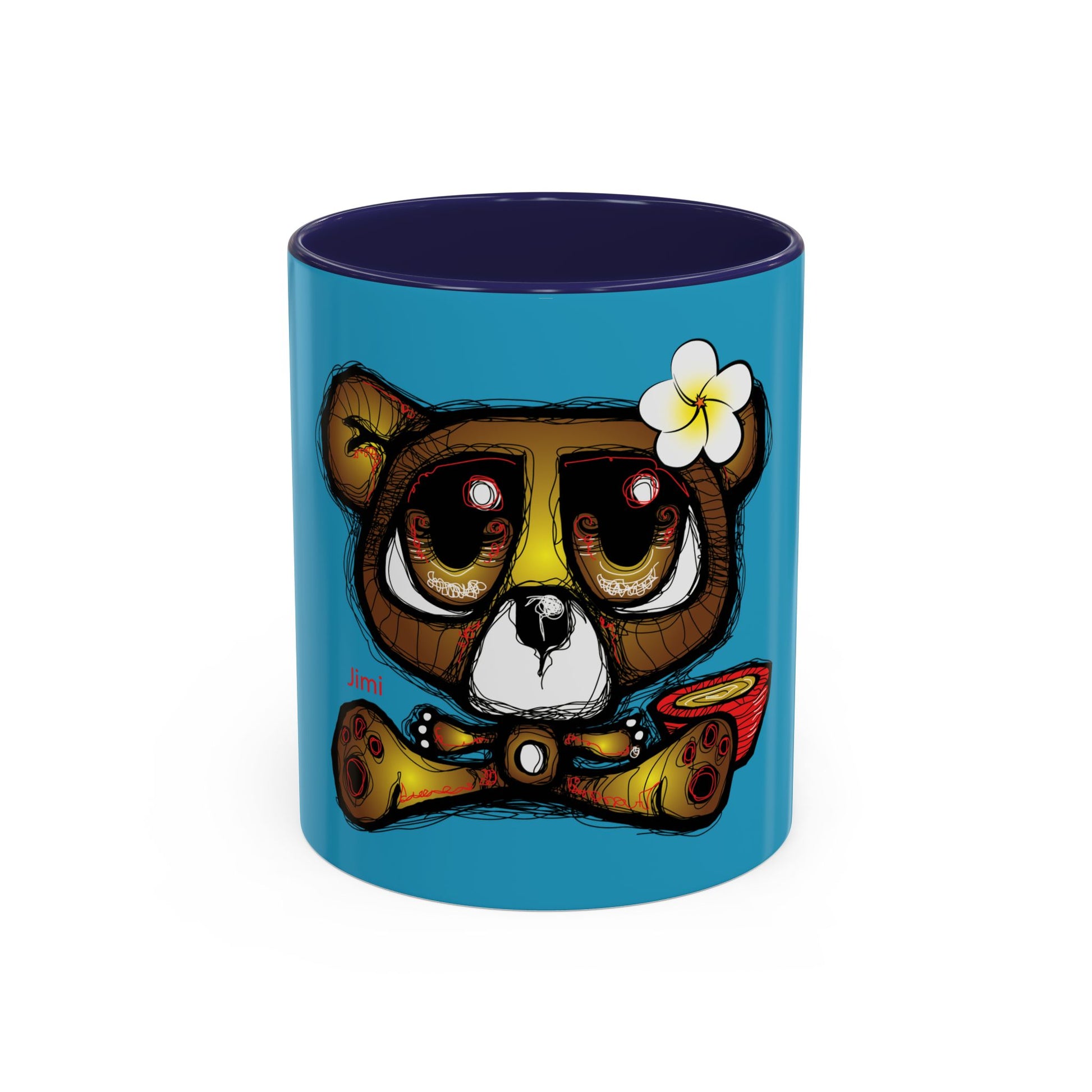Tropical Bear Coffee Mug, Cute Bear Mug, Relaxing Coffee Cup, Gifts for Animal Lovers, Fun Decor, Summer Vibes