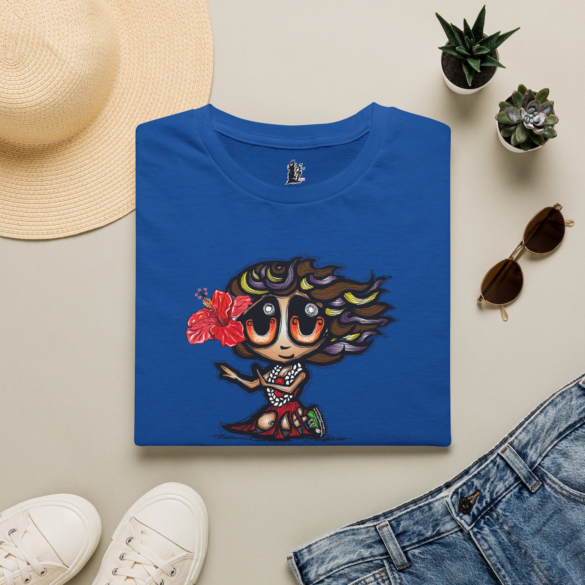 Kosrae Hula Girl T-Shirt — Island of Kosrae Cute Cartoon Island Vibes