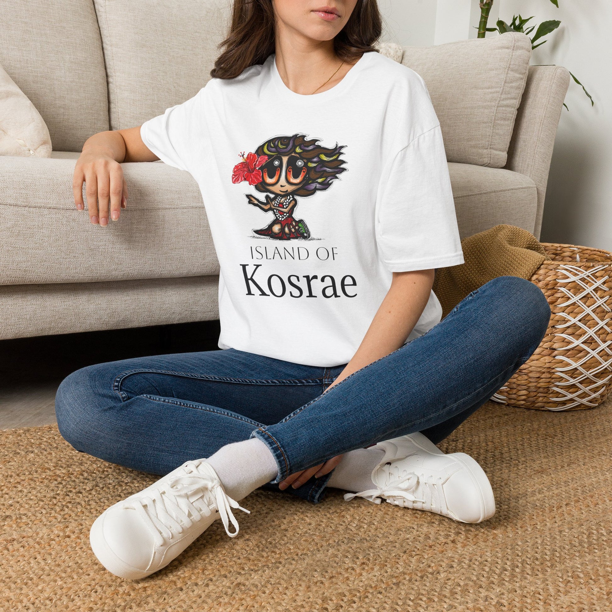Kosrae Hula Girl T-Shirt — Island of Kosrae Cute Cartoon Island Vibes