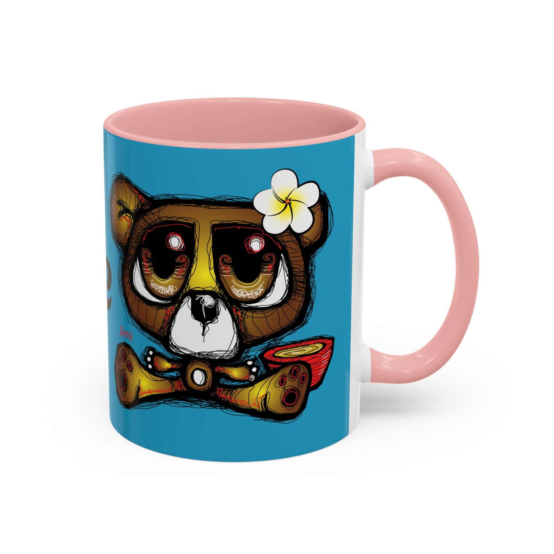 Tropical Bear Coffee Mug, Cute Bear Mug, Relaxing Coffee Cup, Gifts for Animal Lovers, Fun Decor, Summer Vibes