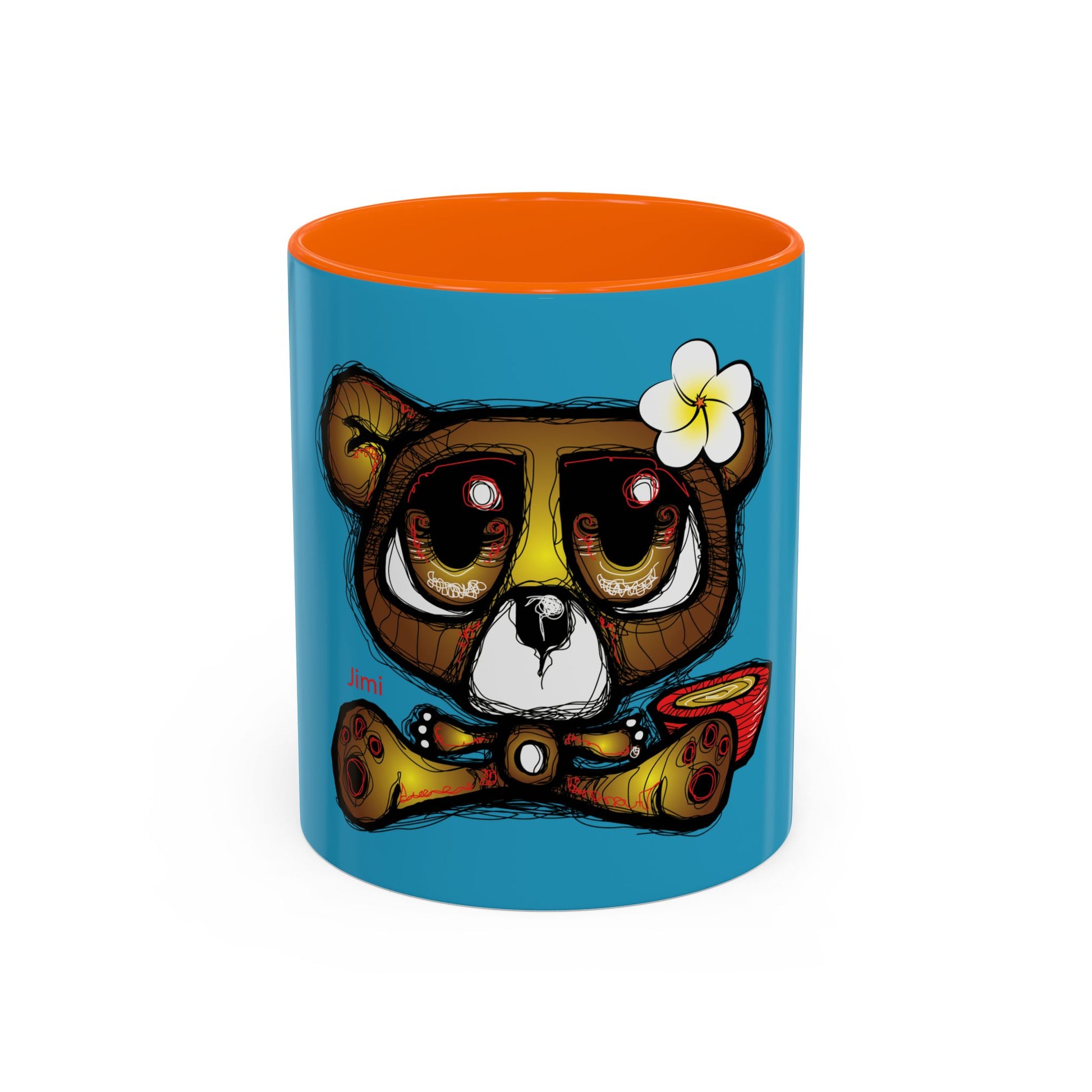 Tropical Bear Coffee Mug, Cute Bear Mug, Relaxing Coffee Cup, Gifts for Animal Lovers, Fun Decor, Summer Vibes