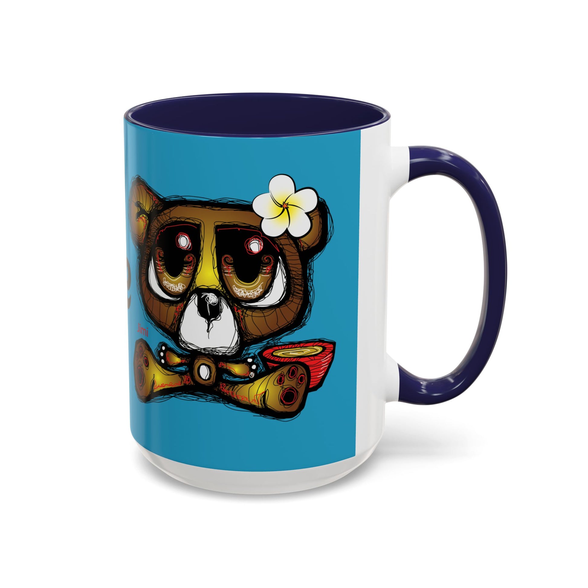 Tropical Bear Coffee Mug, Cute Bear Mug, Relaxing Coffee Cup, Gifts for Animal Lovers, Fun Decor, Summer Vibes