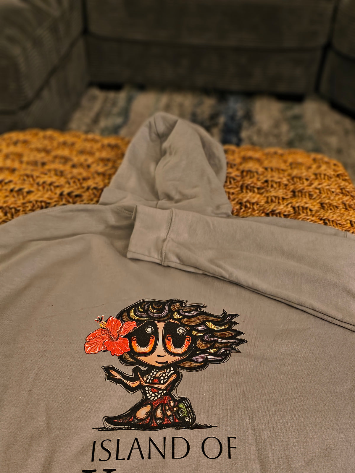 Kosrae Island Hoodie — Tropical Floral Island Graphic Sweatshirt