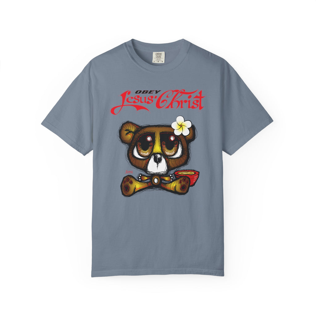 Jesus Christ Bear Graphic T-Shirt — "Obey Jesus Christ" Religious Tee
