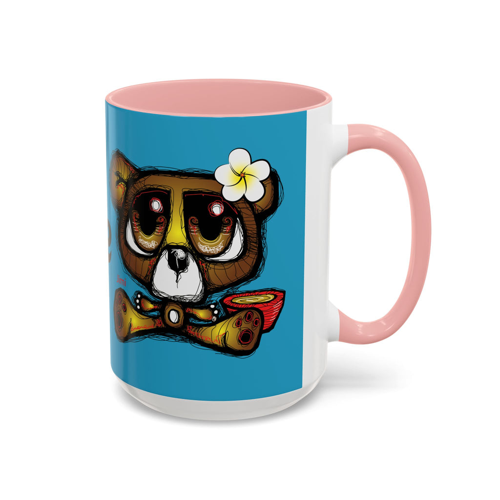 Tropical Bear Coffee Mug, Cute Bear Mug, Relaxing Coffee Cup, Gifts for Animal Lovers, Fun Decor, Summer Vibes