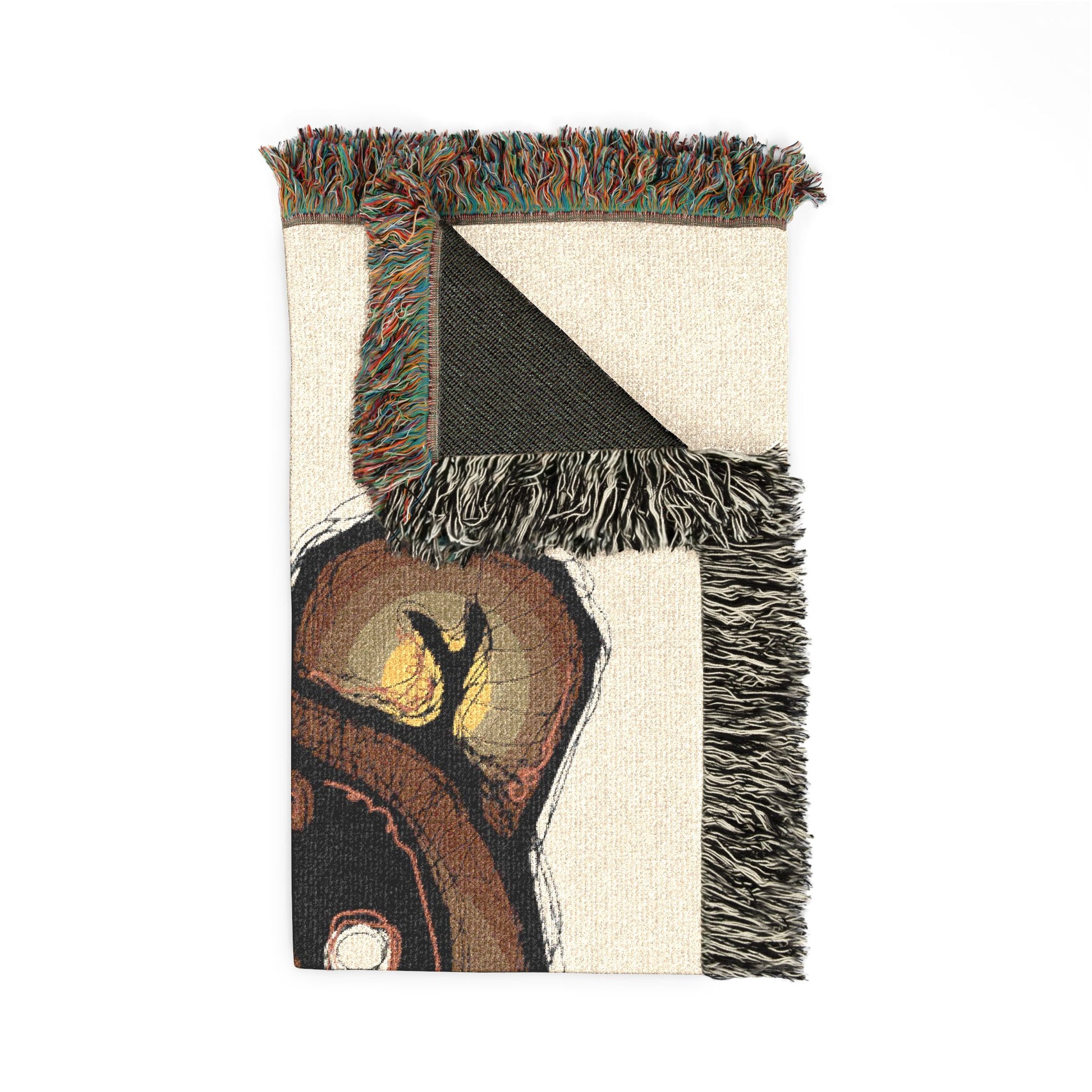 Woven Blanket — Cute Teddy Bear Skull Throw Blanket with Flower Accent