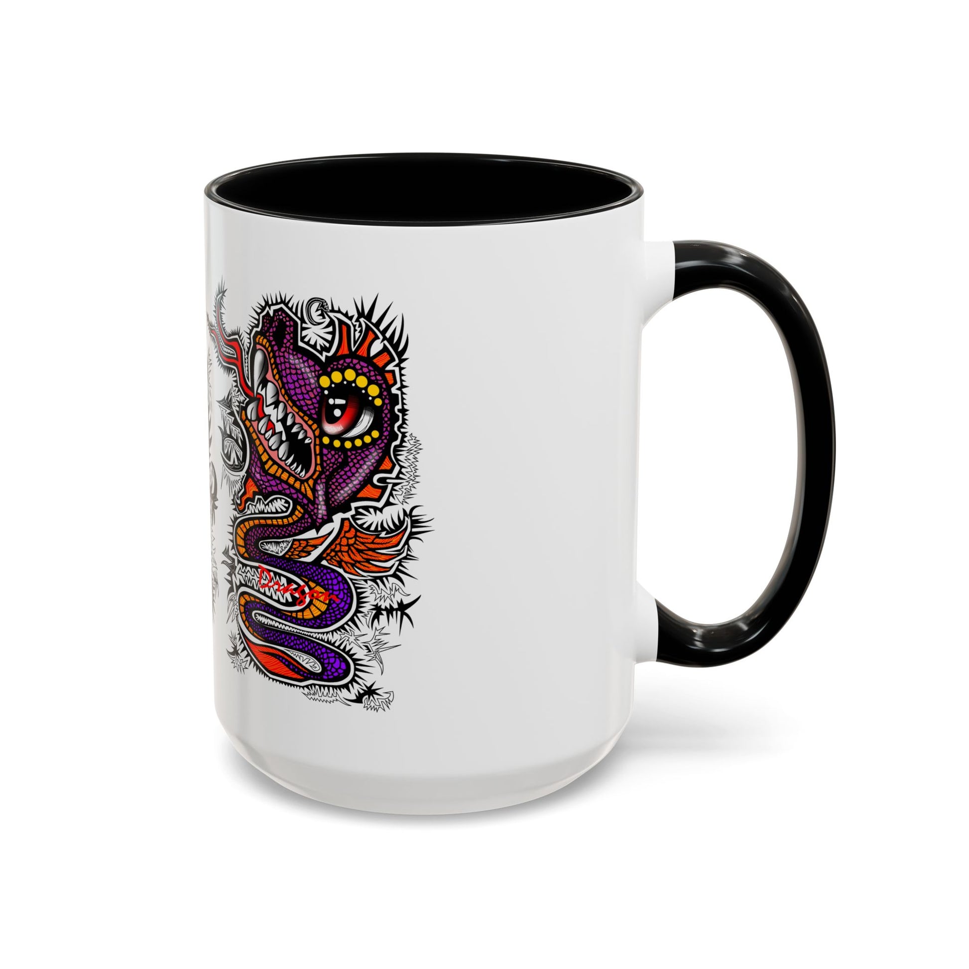 Vibrant Mythical Creatures Coffee Mug - Artistic Accent, Gift for Coffee Lovers, Colorful Design for Home Decor, Unique Present