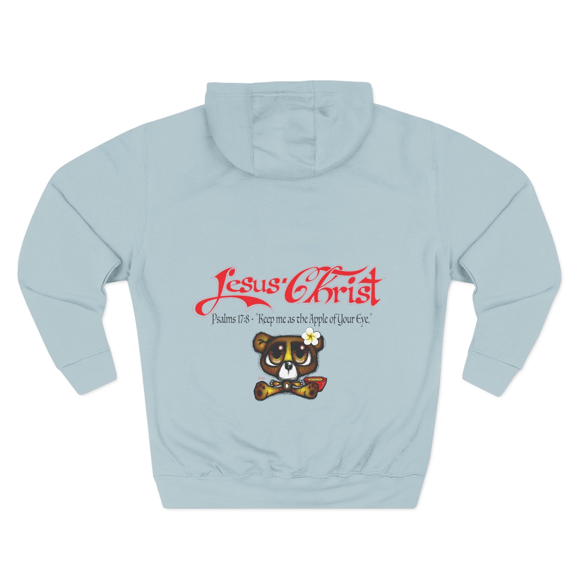 Christian Bear Hoodie – "Jesus Christ" Psalm 23 Inspirational Fleece Pullover